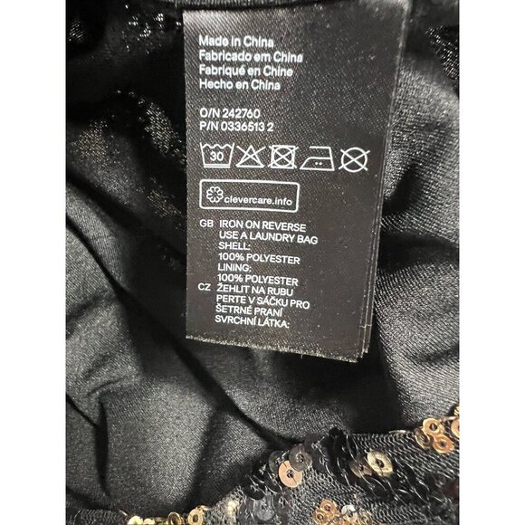 H&M Women's Sequin Black & Gold Mini Dress - Picture 7 of 7